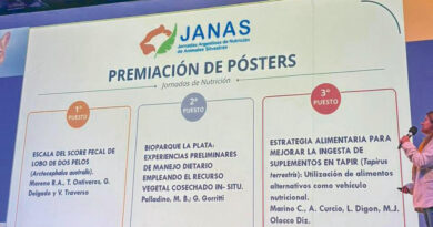 El Bioparque La Plata fue distinguido durante las II Jornadas Argentinas de Nutrición en Animales Silvestres