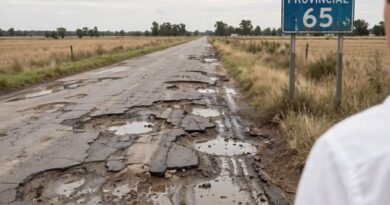 Bolívar: El concejal César Pacho reclamó a Axel Kicillof la reparación urgente de la Ruta Provincial 65