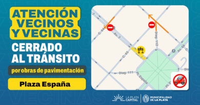 Cortes de tránsito en el perímetro de Plaza España por obras de pavimentación